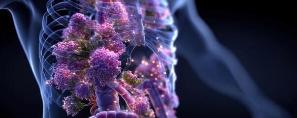 Artistic cutaway showing whey protein absorption in the digestive system, sleek scientific style, sports nutrition visualization