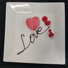 Minimalistic dessert, Love, Heart, Valentines menu