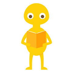 3d render of a man looking up a read book