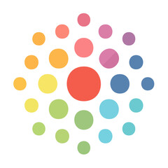 Colorful abstract geometric circle patterns in modern style. Perfect for backgrounds, posters, digital art, decoration, branding, and contemporary graphic design projects.