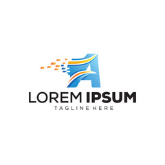 Letter A lorem ipsum logo design for symbol or business with creative vector illustration