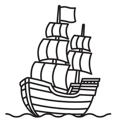 Pirate Ship Coloring Page