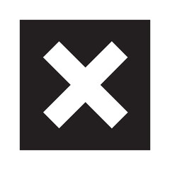 Obraz premium Vector art of white cross symbol on black square