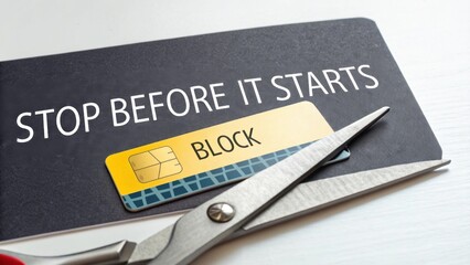 Cut Credit Card with Warning to Prevent Fraud and Identity Theft