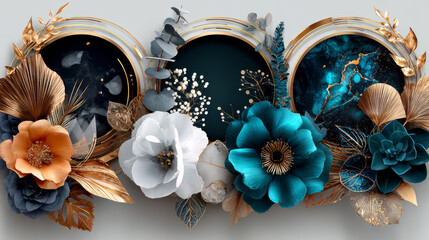 Set of wedding wreaths. EPS 10. No transparency. No gradients.