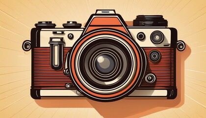 retro camera header with copy space
