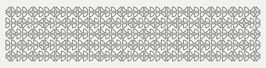 Fototapeta premium Geometric flower shapes line pattern background in black and white for banners, wall décor, textiles, interior design and more.