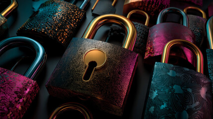 Password Management and security in isometric illustration