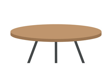 furniture wooden table with three lagged vector design art