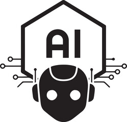 Minimal AI Hexagon Logo Symbol Representing Artificial Intelligence Concept
