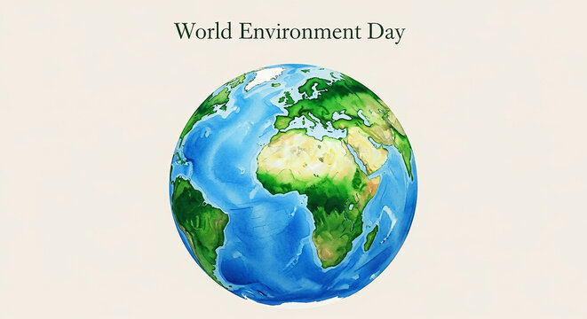 World environment day watercolor drawing illustrating planet earth - Powered by Adobe