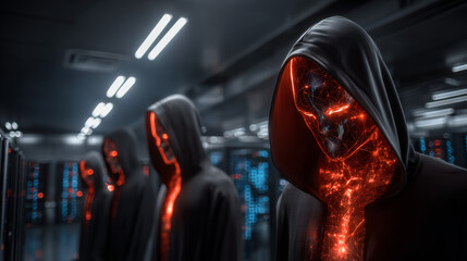 Cloud data server security center team, infographic 3d illustration flat isometric