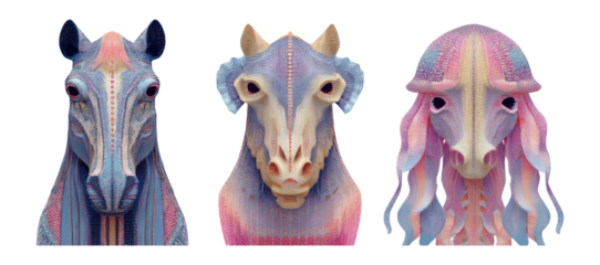 Artistic Animal Portraits with Colorful Patterns and Unique Styles