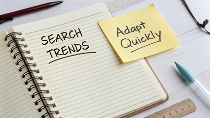 Search Trends Notebook with Sticky Note for Quick Adaptation Tips