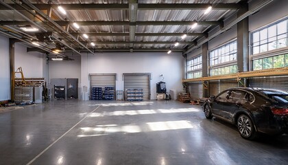 modern industrial garage workshop interior design