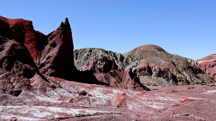 The stunning colors of the Arcoiris Valley in San Pedro de Atacama, Chile.