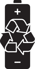 battery recycling or rechargeable battery use vector