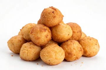 Crispy golden fried cheese curds served in a delightful small pile