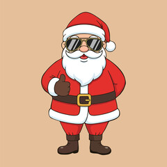Cool Santa Thumbs Up, Cool Santa Claus with Sunglasses