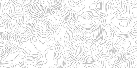 Stylized topographic contour map. Geographic line mountain relief. Abstract lines or wavy backdrop background. Cartography, topology, or terrain path concept. Vector  Illustration.