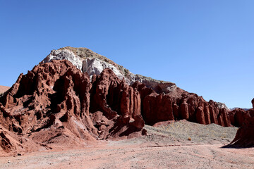 The stunning colors of the Arcoiris Valley in San Pedro de Atacama, Chile.