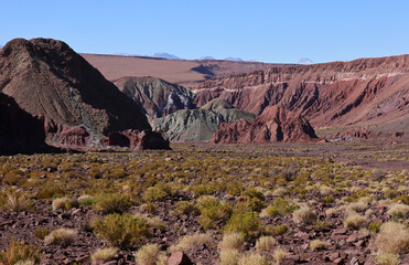 The stunning colors of the Arcoiris Valley in San Pedro de Atacama, Chile.