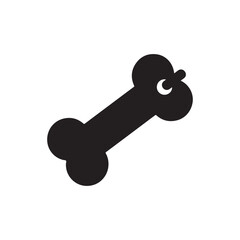 Dog bone tag outline icon vector flat illustration design on white background