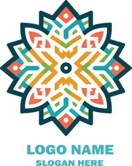  islamic ornamental logo icon vector white background .
