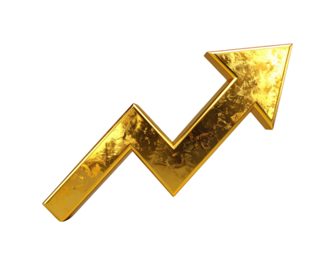  Shiny Golden Zig-Zag Arrow Pointing Up
