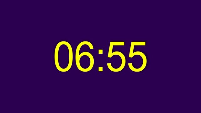 7 minute countdown timer .5 minute stopwatch , analog neon clock icon animation .