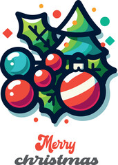Merry christmas logo icon vector white background .