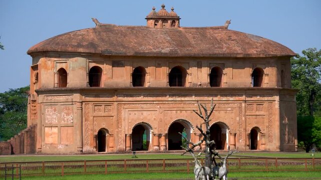 Rang Ghar in Sibsagar Assam two-storeyed building which once served as the royal sports-pavilion where Ahom kings and nobles were spectators at games like buffalo fights and other sport 2