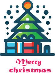 Merry christmas logo icon vector white background .