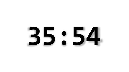 From 36 to 34 minute countdown timer on a white background