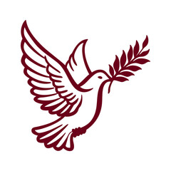 Obraz premium Dove with Olive Branch Symbol of Peace A dove in flight with an olive branch iconic and graceful