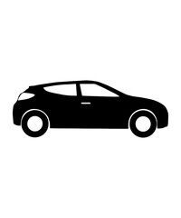 Sleek black car silhouette side view modern automobile design