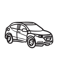 Obraz premium A simple line art car silhouette for design projects