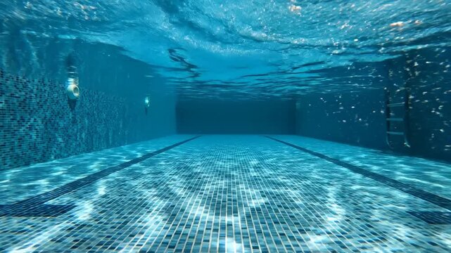 Piscine vide sous l&rsquo;eau en gros plan