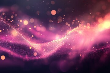 Fototapeta premium Pink grainy color gradient glowing abstract shape on black background blurred vibrant lights webpage header design