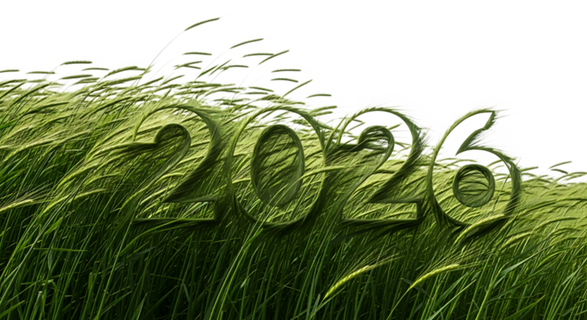 2026 Year Wheat Field Inscription Agriculture Harvest Prosperity Growth Concept