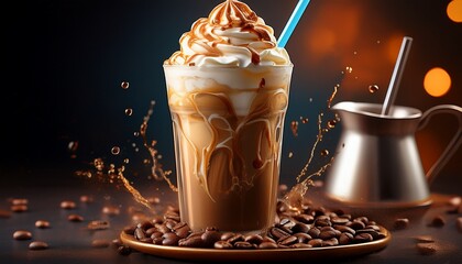 refreshing iced coffee frappe