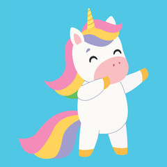 Cute unicorn. Isolated background. Flat style vector illustration