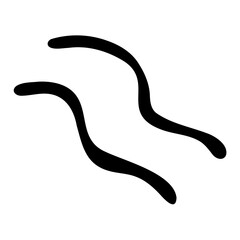 Hand drawn curved lines shape outline vector doodle abstract dynamic element