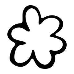 Hand drawn flower shape outline vector doodle floral blossom bloom sketch element