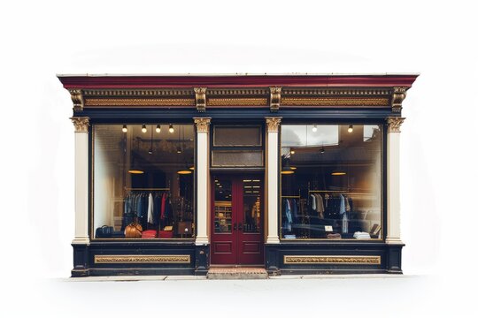 Storefront's Timeless Allure: A captivating facade of a classic store, inviting passersby with its elegant design and stylish displays.