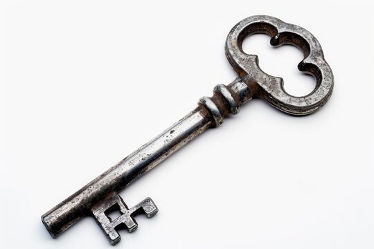 Elegant antique key: an old, intricately designed key, a symbol of unlocking secrets and accessing opportunities, lies on the surface.