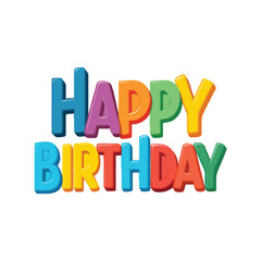 Happy Birthday Vector Illustration, Colorful Celebration Party Design