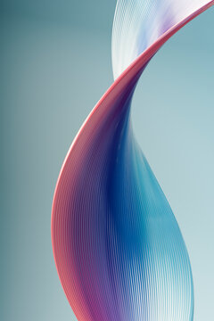 3D abstract ribbon with fluid gradient twist effect