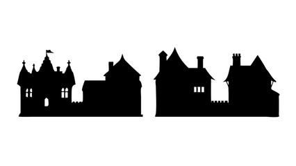 Fototapeta premium Night house silhouette 