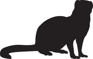 Elegant Mongoose Silhouette Wildlife Illustration Simple Design Concept Wildlife Icon Animal Vector Art Design Symbol Illustration